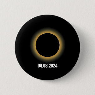 Zonsverduistering 2024 Totale Zonsverduistering 4. Ronde Button 5,7 Cm