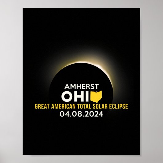 Zonsverduistering 2024 Totaliteit 8 april Poster (Voorkant)