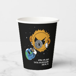 Zonsverduistering 2025 fotobom gepersonaliseerd papieren bekers