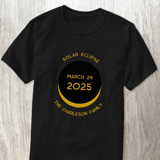 Zonsverduistering 2025 gepersonaliseerd t-shirt