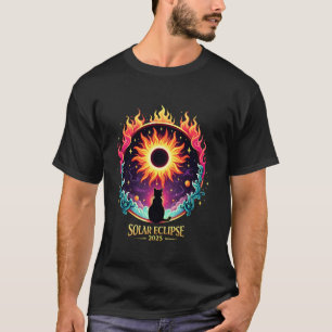 Zonsverduistering 2025 Kat Liefhebber Astronomie 2 T-shirt
