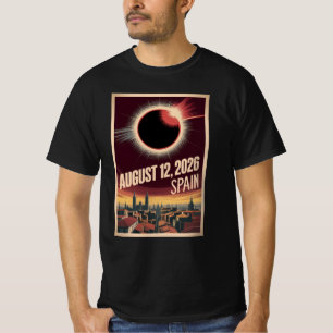 Zonsverduistering 2026 Spanje Madrid Barcelona Gro T-shirt