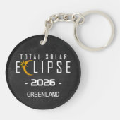 Zonsverduistering 2026 Totaliteit Sleutelhanger (Achterkant)