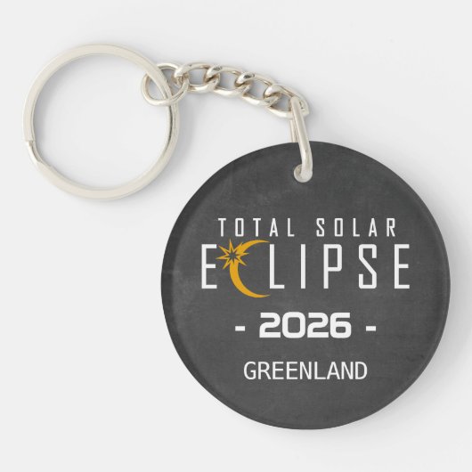 Zonsverduistering 2026 Totaliteit Sleutelhanger (Voorkant)