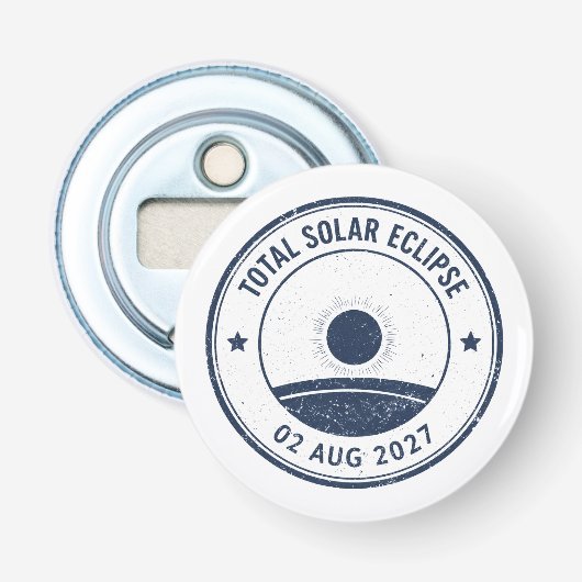 Zonsverduistering 2 augustus 2027 button flesopener (Voorkant)