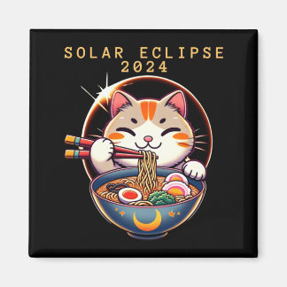 Zonsverduistering 8 april 2024 Astronomie Kawaii K Magneet