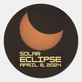 Zonsverduistering 8 april 2024 ronde sticker