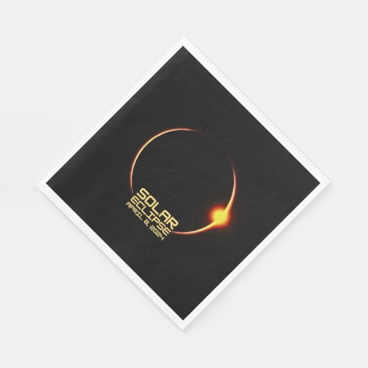 Zonsverduistering 8 april 2024 servet (Hoek)