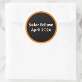 Zonsverduistering april 2024 ronde sticker (Tas)