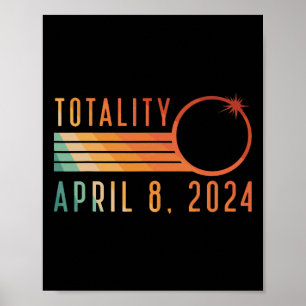 Zonsverduistering april 8 2024 Totaal Zonsverduist Poster