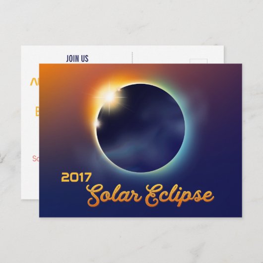 zonsverduistering | astronomiepartij uitnodiging briefkaart (Voorkant / Achterkant)