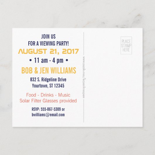 zonsverduistering | astronomiepartij uitnodiging briefkaart (Achterkant)