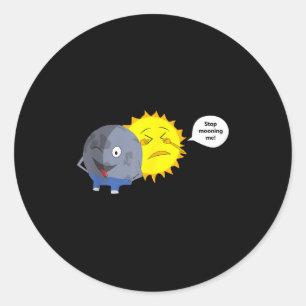 Zonsverduistering Cartoon Ronde Sticker