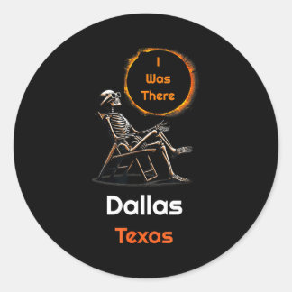 Zonsverduistering Dallas Texas Daar Ronde Sticker