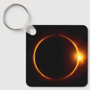 Zonsverduistering Donkere Zon & Maan Sleutelhanger