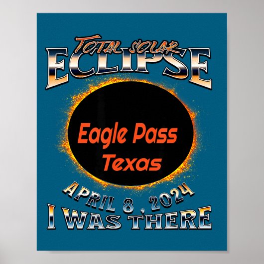 Zonsverduistering Eagle Pass Texas Poster (Voorkant)