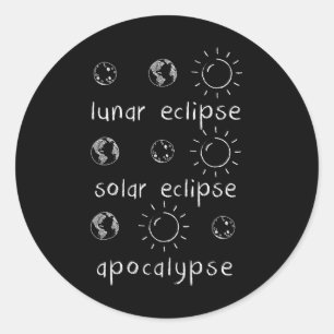Zonsverduistering en Apocalypse Science Gift Ronde Sticker