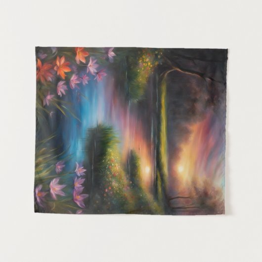 Zonsverduistering Lente Wildbloemen Stroom Zon Sky Wandkleed (Voorkant (horizontaal))