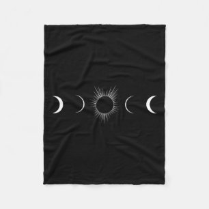 Zonsverduistering Maan Fases Totaliteit Fleece Deken