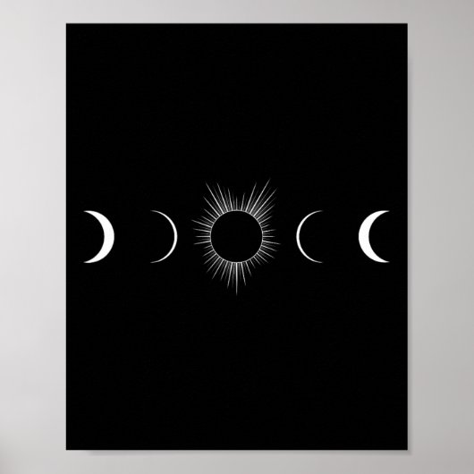 Zonsverduistering Maan Fases Totaliteit Poster (Voorkant)