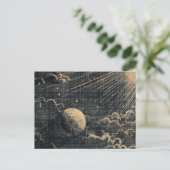  zonsverduistering maan nachtwolken briefkaart (Staand voorkant)