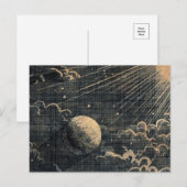  zonsverduistering maan nachtwolken briefkaart (Voorkant / Achterkant)