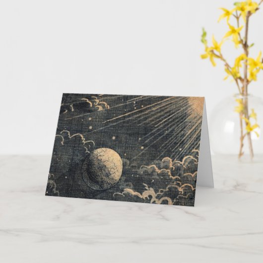  zonsverduistering maan nachtwolken kaart (Gele Bloem)