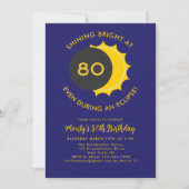 Zonsverduistering maart 2025 80ste verjaardagsfees kaart (Voorkant)