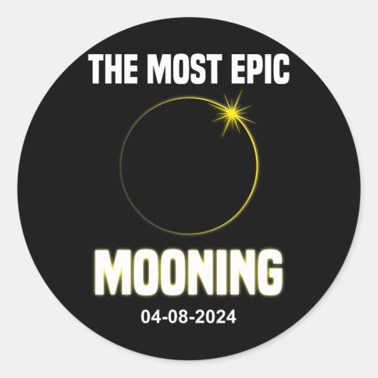 Zonsverduistering Mooning Grappig 04.08.2024 Verdu Ronde Sticker (Voorkant)