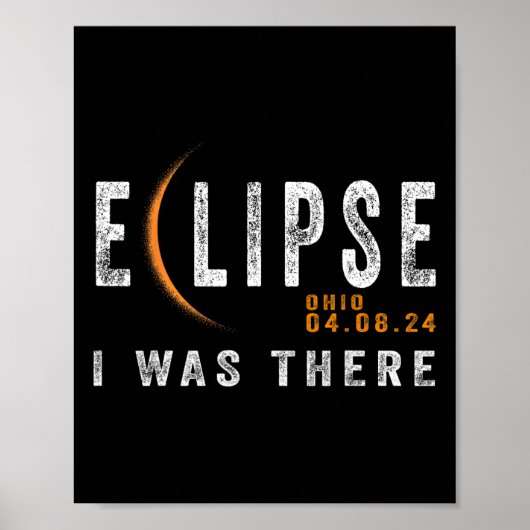 Zonsverduistering Ohio I was daar Totality Eclipse Poster (Voorkant)