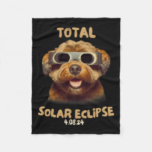 Zonsverduistering T Hond Dragen Zonsverduistering Fleece Deken