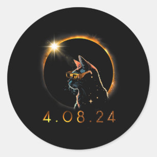 Zonsverduistering T Kat Dragen Zonne-verduistering Ronde Sticker
