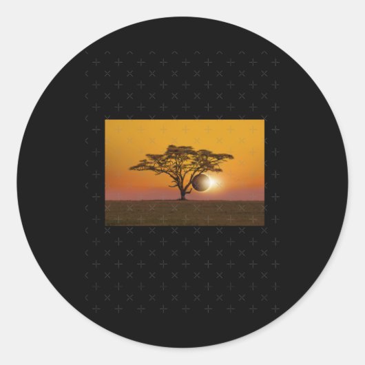Zonsverduistering Thru Tree Sticker (Voorkant)