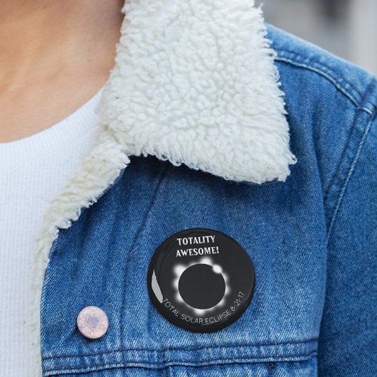 Zonsverduistering totaal Geweldige Ronde Button 5,7 Cm