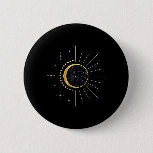 Zonsverduistering twee keer in leven 2024 Totaal z Ronde Button 5,7 Cm