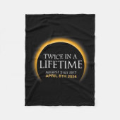 Zonsverduistering twee keer in Leven 2024 Zonsverd Fleece Deken (Voorkant)