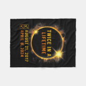 Zonsverduistering twee keer in Leven 2024 Zonsverd Fleece Deken (Voorkant (Horizontaal))