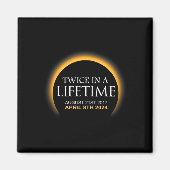 Zonsverduistering twee keer in Leven 2024 Zonsverd Magneet (Voorkant)