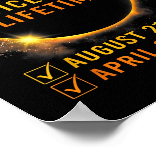 Zonsverduistering twee keer in Leven 2024 Zonsverd Poster (Hoek)