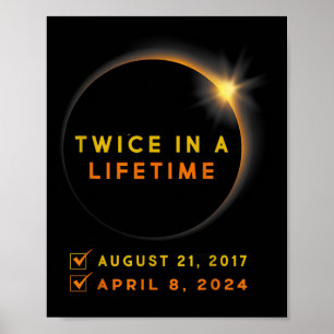 Zonsverduistering twee keer in Leven 2024 Zonsverd Poster
