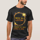 Zonsverduistering twee keer in Leven 2024 Zonsverd T-shirt (Voorkant)