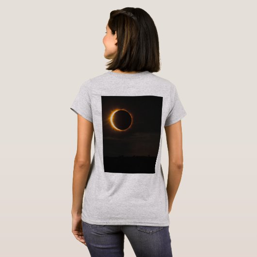 Zonsverduistering Vrouwen Overdag Kosmische Vibes T-shirt (Achterkant volledig)