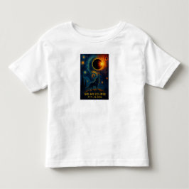 Zonsverduistering Wolf Sterren Nacht Wildernis Kinder Shirts