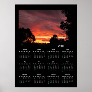 Zonsverduistering Zonsondergang kalender ~ afdruk Poster