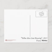 Zonta Briefkaart Yellow Rose Line Drawing (Achterkant)