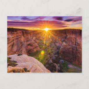 Zonuitbarsting bij Canyon de Chelly, AZ Briefkaart
