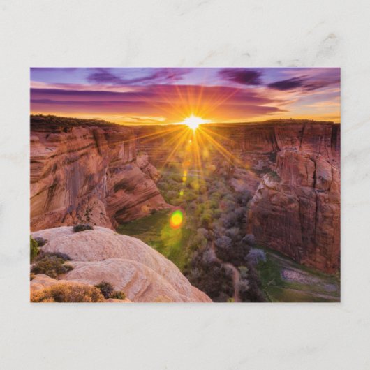 Zonuitbarsting bij Canyon de Chelly, AZ Briefkaart (Voorkant)