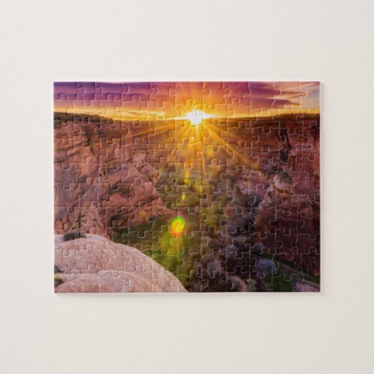 Zonuitbarsting bij Canyon de Chelly, AZ Legpuzzel (Horizontaal)