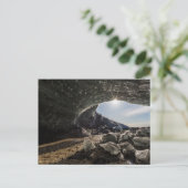 Zonuitbarsting bij ingang ijsgrot briefkaart (Staand voorkant)