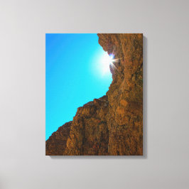 Zonuitbarsting door de Mojave Canyon-muren Canvas Afdruk